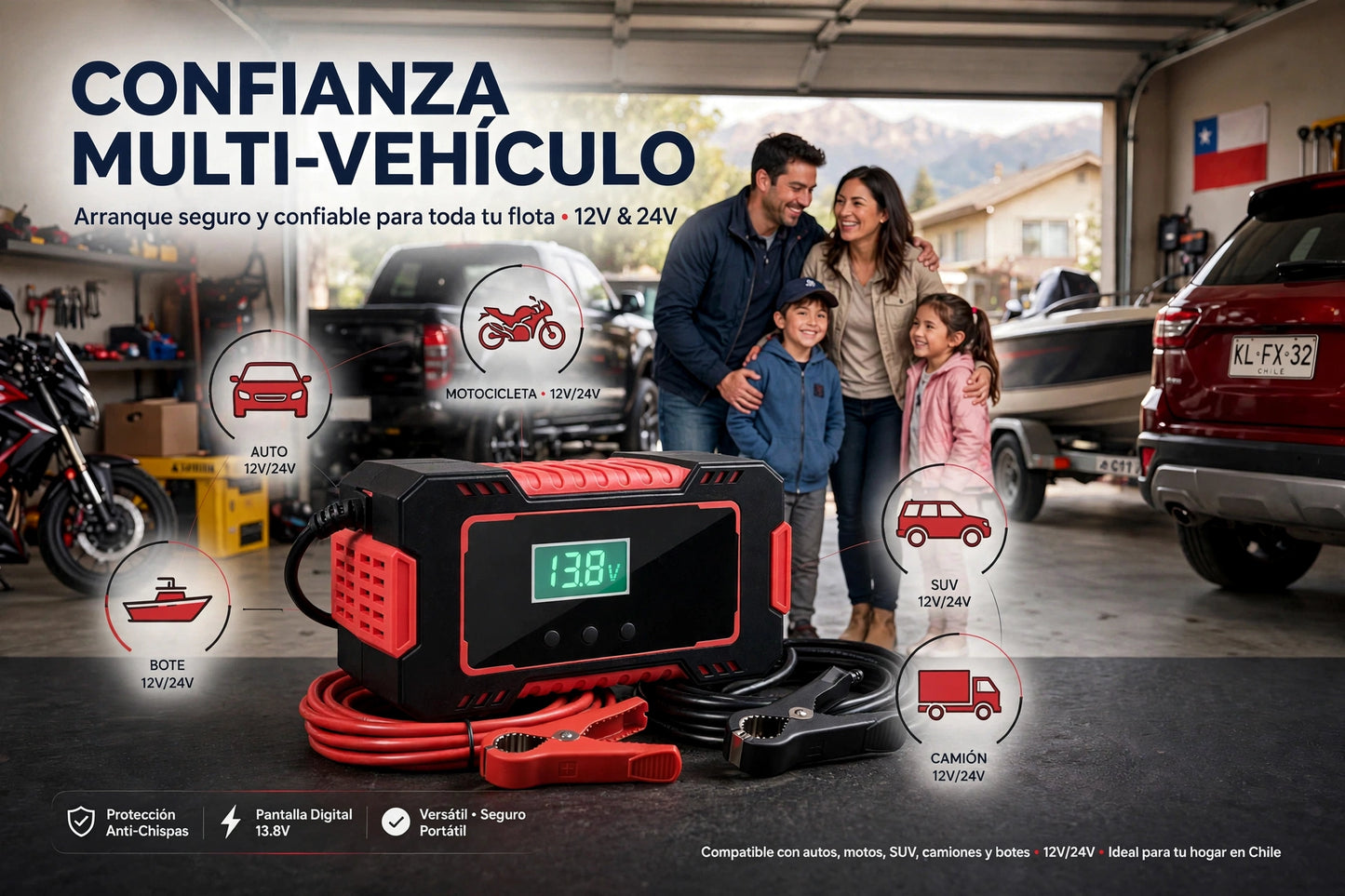 PowerStart Pro™ - Cargador y Reparador de Batería Inteligente